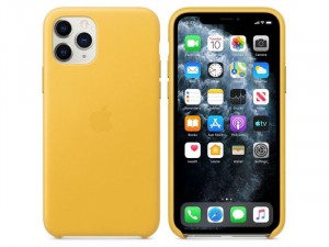 Apple iPhone 11 Pro Eredeti Apple Sárga Bőr tok