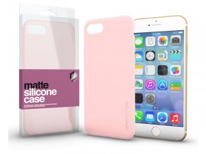Apple iPhone 8 Matt Púder Rózsaszín Ultra Vékony Szilikon tok