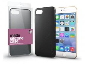 Apple iPhone 7 Matt fekete Ultra Vékony Szilikon tok