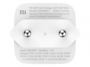 Xiaomi Mi hálózati gyorstöltő adapter, Type-C, 65W, fehér