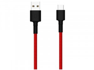 Xiaomi Mi USB-A to USB-C 1m Piros-Fekete fonott adatkábel 