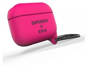 Apple Airpods Pro Superdry, Superdry Feliratos Rózsszín Szilikon tok