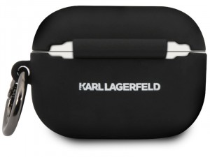Apple Airpods Pro Karl Lagerfeld, Karl Lagerfeld fej mintás Fekete Szilikon tok