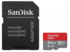 Sandisk 64GB Micro SD ( SDXC Class 10 ) Ultra Android Memóriakártya, Adapterrel