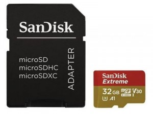 Sandisk 32GB Micro SD ( SDHC Class 10) Extreme UHS-I V30 Memóriakártya, Adapter