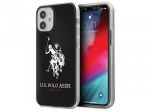 Apple iPhone 12 mini U.S. Polo Fekete, mintás TPU - PC tok 