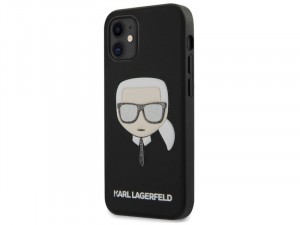 Apple iPhone 12 Pro Max Karl Lagerfeld mintás, Dombornyomott Fekete TPU - PC tok