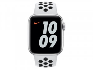 Apple Watch Nike SE 2020 GPS 40mm Ezüst alumínium tok Fehér-Fekete Nike szíjjas Okosóra