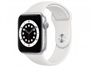 Apple Watch Series 6 GPS 40mm Ezüst Alumínium Ház Fehér Sportszíjjal