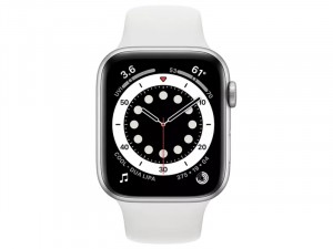 Apple Watch Series 6 GPS 40mm Ezüst Alumínium Ház Fehér Sportszíjjal