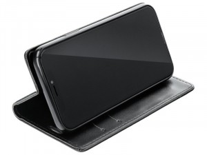 Huawei P40 Lite Magnet Book, Fekete Oldalra nyíló tok