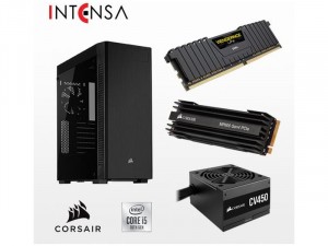 INTENSA PC - CORSAIR GAMING Intel® Core™ i5 Processzor-10400, 8GB RAM, 500GB SSD, NVIDIA GTX 1650 4GB, 450W Táp, FreeDOS, Asztali számítógép