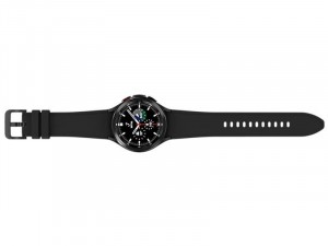 Samsung Galaxy Watch 4 R890 Bluetooth Rozsdamentes Acél házas 46mm Fekete Okosóra, Fekete sportszíjjal