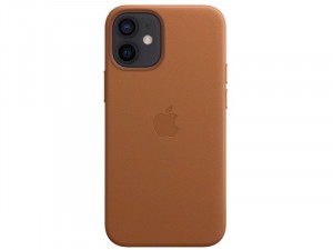 Apple iPhone 12 mini Eredeti Apple MagSafe Barna Bőr tok