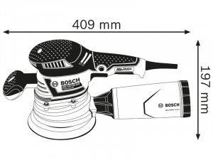 Bosch GEX 40-150 Excentercsiszoló tartozékokkal tárolóban