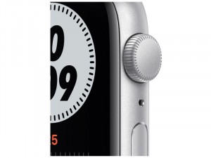 Apple Watch Nike SE 2020 GPS 40mm Ezüst alumínium tok Fehér-Fekete Nike szíjjas Okosóra
