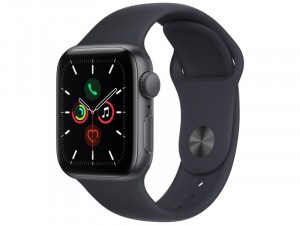 Apple Watch SE 2021 GPS 40mm Asztroszürke Alumínium Ház Éjfekete Sportszíjjal