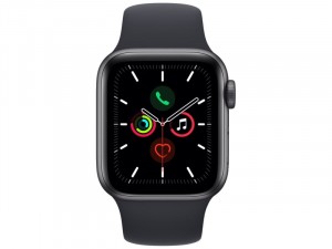 Apple Watch SE 2021 GPS 40mm Asztroszürke Alumínium Ház Éjfekete Sportszíjjal
