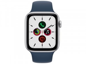 Apple Watch SE 2020 GPS 40mm Ezüst Alumínium Ház Mély Indigókék Sportszíjjal