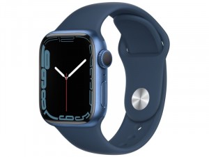 Apple Watch Series 7 GPS 41mm Kék Alumínium Ház Indigó Kék Sportszíjjal