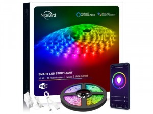 NITEBIRD SL2 Smart Wi-Fi-s RGB LED szalag 5m, zene és APP vezérléssel