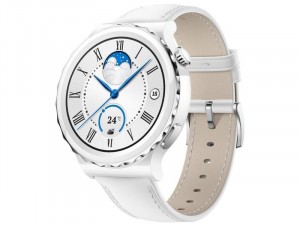 Huawei Watch GT 3 Pro 43mm Fehér Kerámia Okosóra Fehér Bőr szíjjal