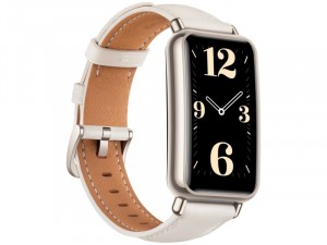 Huawei Watch Fit Mini Világos Arany Okosóra Fehér bőr szíjjal