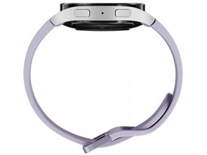 Samsung Galaxy Watch 5 R900 Bluetooth Alumínium házas 40mm Ezüst Okosóra, Lila sportszíjjal