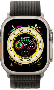 Apple Watch Ultra GPS Cellular 49mm Titanium Tok, (S/M) Fekeze/Szürke Terep pánt, Okosóra 