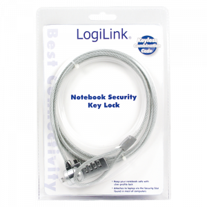 LogiLink Kombinációs zárral ellátott biztonsági notebook zár