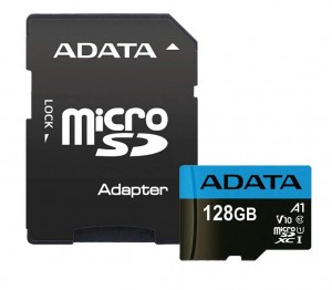 ADATA 128GB SD micro Premier (SDXC Class 10 UHS-I), memória kártya adapterrel