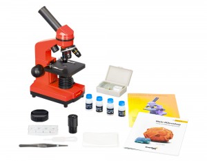 Levenhuk Rainbow 2L Piros mikroszkóp - Német könyvvel