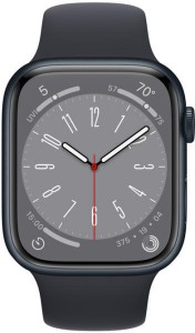 Apple Watch Series 8 GPS 45mm Éjfekete Alumínium Ház Éjfekete Sportszíjjal 