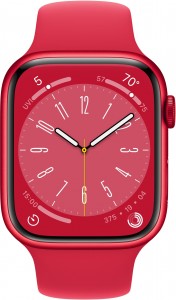 Apple Watch Series 8 GPS 45mm Piros Alumínium Ház Piros Sportszíjjal