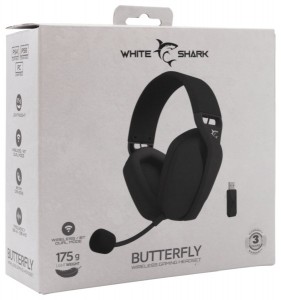 White Shark BUTTERFLY-B GH-2442B vezeték nélküli gamer fejhallgató, fekete