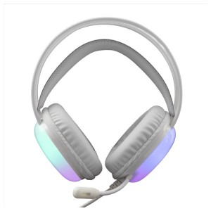 White Shark PEACOCK-W, GH-2444W, gamer fejhallgató, RGB, fehér, (3.5 Jack+USB)