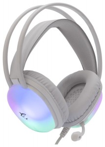White Shark PEACOCK-W, GH-2444W, gamer fejhallgató, RGB, fehér, (3.5 Jack+USB)