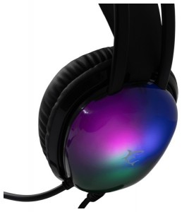 White Shark PEACOCK-B, GH-2444B, gamer fejhallgató, RGB, fekete, (3.5 Jack+USB) 