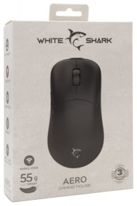 White Shark AERO-B, WGM-5015B vezeték nélküli gamer egér,6D, fekete, 10.000 dpi
