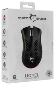 White Shark LIONEL-B, WGM-5012B vezeték nélküli gamer egér,fekete, 10000 dpi