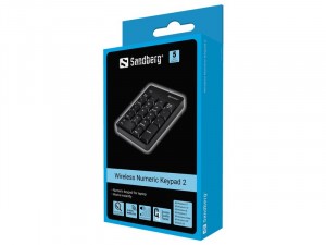 Sandberg Wireless Numeric Keypad 2 fekete vezetéknélküli numerikus billentyűzet