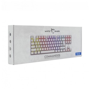 White Shark WS GK-2106W/BL-HU COMMANDOS fehér mechanikus magyar (blue switch) gamer billentyűzet