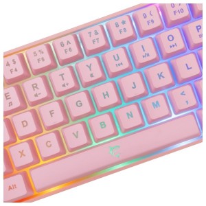 White Shark WS GK-2201P-US, RONIN-P-US pink membrán vezetékes gamer billentyűzet (angol)