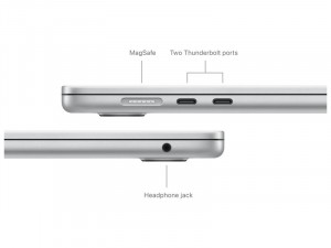 Apple MacBook Air 15,3, Apple M3, 8CPU/10GPU , 24GB, 1TB SSD, MacOS, Ezüst Laptop
