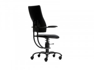 SpinaliS Apollo R904 Fekete váz / Fekete bőrhatású szövet forgó szék