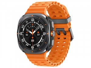 Samsung Galaxy Watch Ultra LTE L705 Titánium házas 47mm Szürke Okosóra, narancssárga sportszíjjal