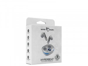 White Shark Hyperbeat GEB-TWS37B Wireless Bluetooth fülhallgató mikrofonnal, fehér