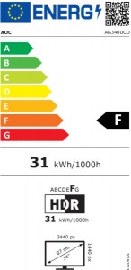 AOC AGON Pro 34 AG346UCD - QD-OLED 175Hz WQHD Ívelt Gaming monitor
