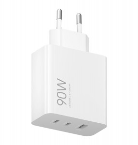 Xiaomi 90W HyperCharge 3-Port hálózati gyorstöltő adapter, fehér, 3x USB