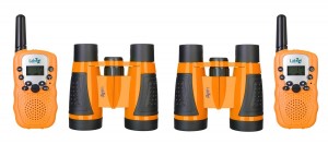 Levenhuk LabZZ WTT10 narancssárga walkie-talkie és kétszemes távcső készlet